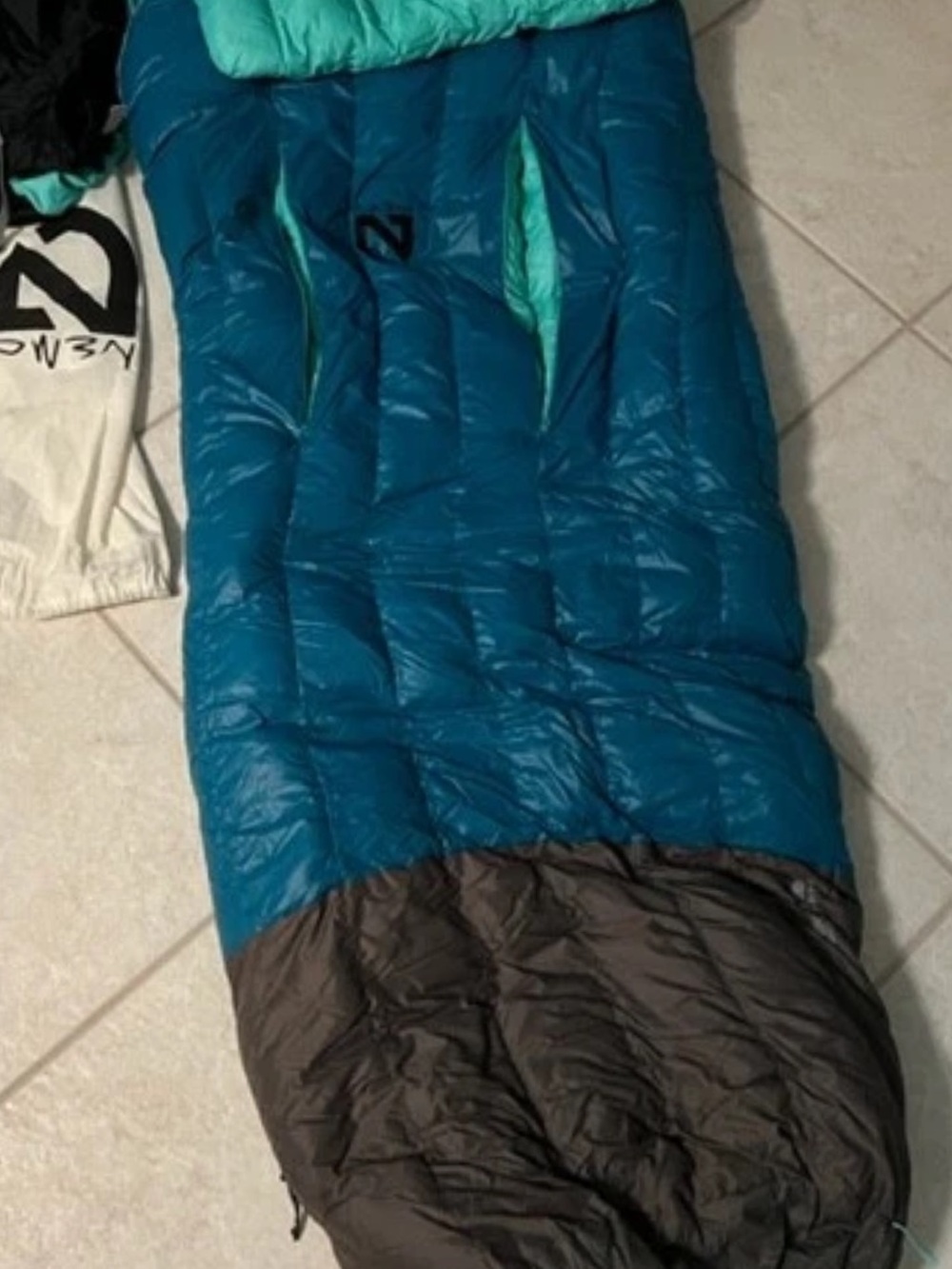 NEMO Womens Rave 15 Regular Sleeping Bag Down Filled Side Sleep - Jade/Sea Glass